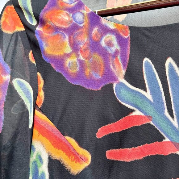 Carole Little Black Abstract Maxi Dress - Picture 3 of 9